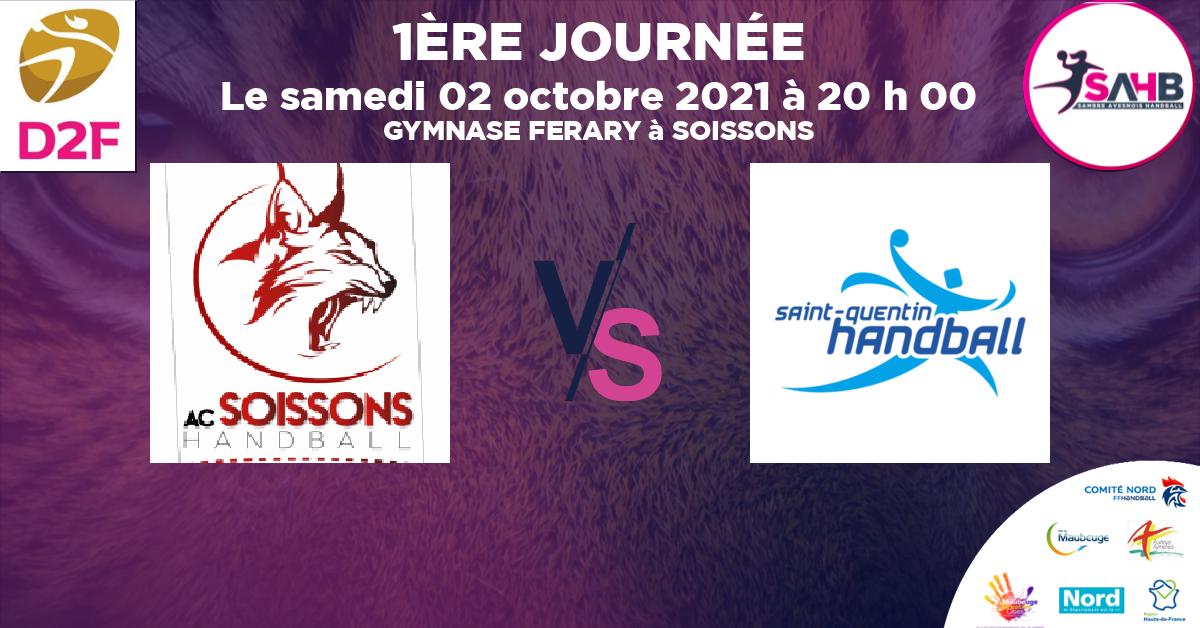 Nationale 3 féminine handball, SOISSONS VS SAINT QUENTIN - GYMNASE FERARY à SOISSONS à 20 h 00