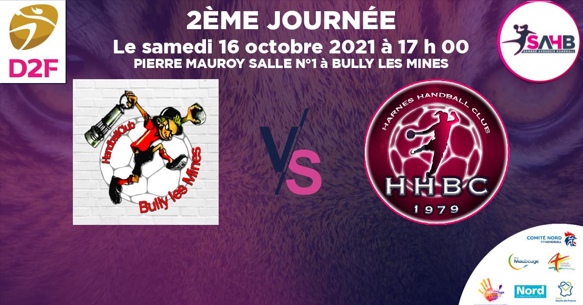 Moins de 18 ans Féminine - Région handball, BULLY LES MINES VS HARNES - PIERRE MAUROY SALLE N°1 à BULLY LES MINES à 17 h 00