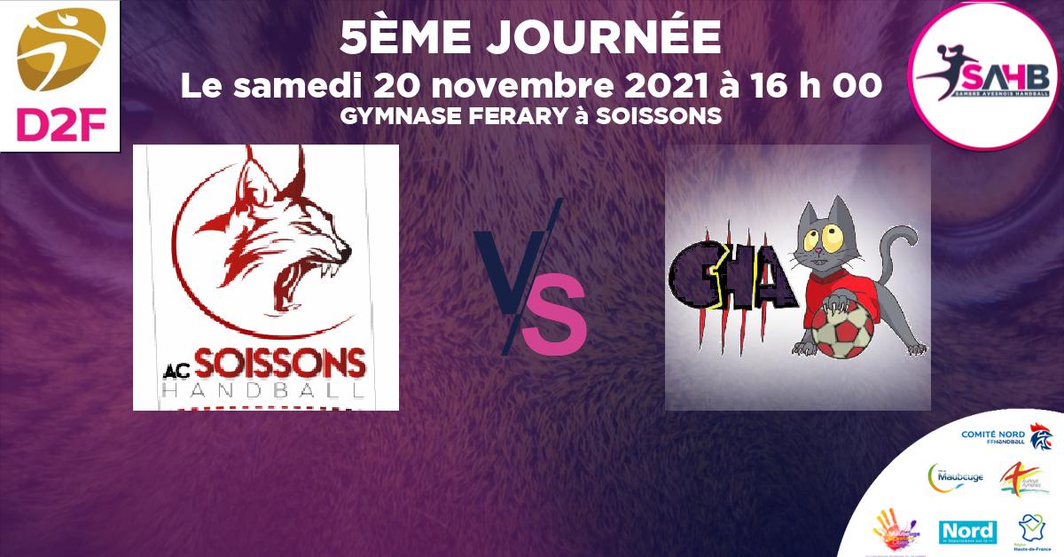 Moins de 18 ans Féminine - Région handball, SOISSONS VS AUCHEL - GYMNASE FERARY à SOISSONS à 16 h 00