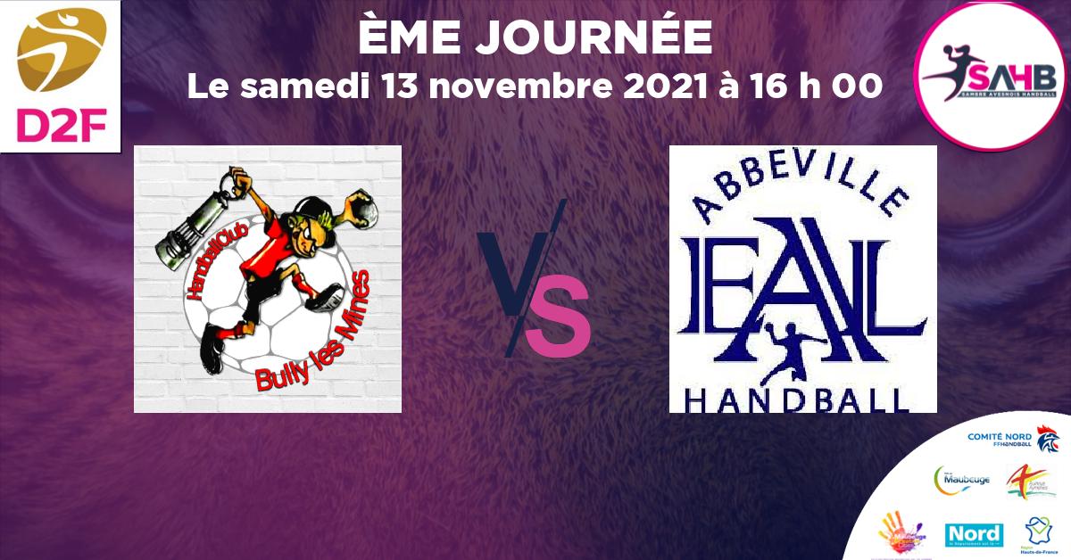 Moins de 15 ans Féminine - Région handball, BULLY LES MINES VS ABBEVILLE -  à 16 h 00