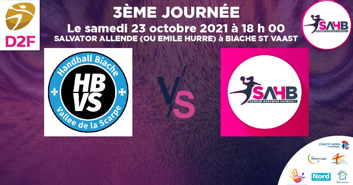 Moins de 15 ans Féminine - Région handball, BIACHE VALLEE SCARPE VS SAMBRE AVESNOIS - SALVATOR ALLENDE (OU EMILE HURRE) à BIACHE ST VAAST à 18 h 00