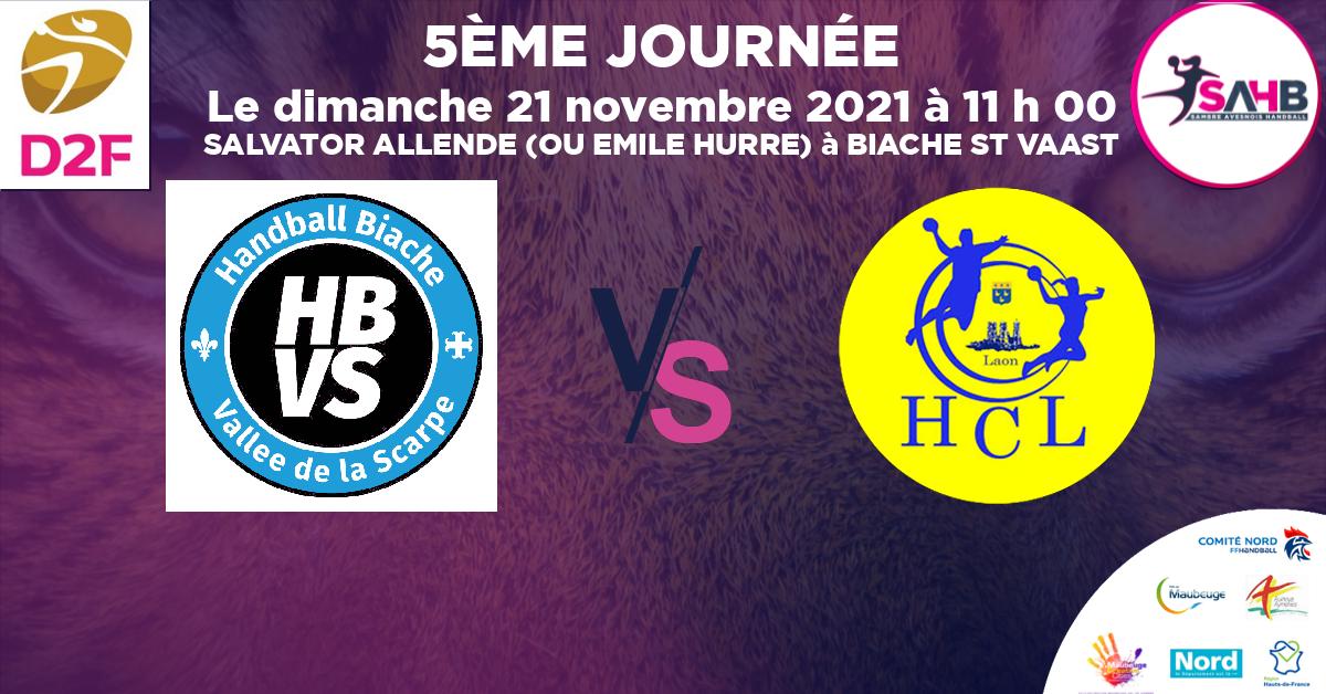 Moins de 15 ans Féminine - Région handball, BIACHE VALLEE SCARPE VS LAON - SALVATOR ALLENDE (OU EMILE HURRE) à BIACHE ST VAAST à 11 h 00