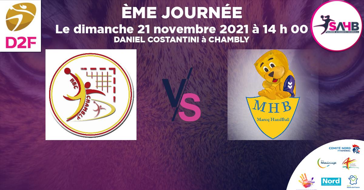 Moins de 18 ans Féminine - Région handball, CHAMBLYC VS MARCQ - WATTRELOS - DANIEL COSTANTINI à CHAMBLY à 14 h 00