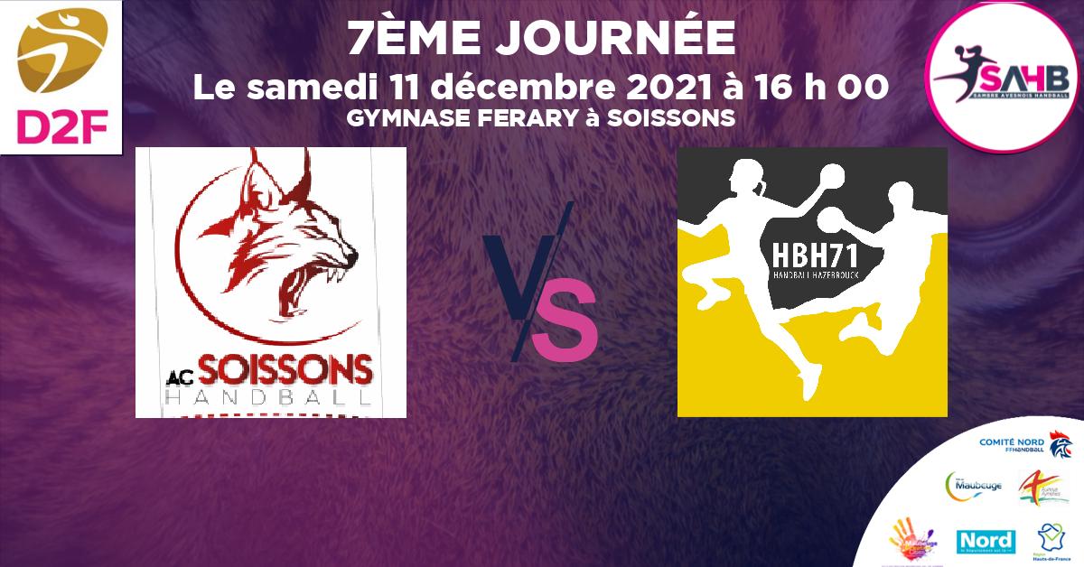 Moins de 18 ans Féminine - Région handball, SOISSONS VS HAZEBROUCK 71 - GYMNASE FERARY à SOISSONS à 16 h 00