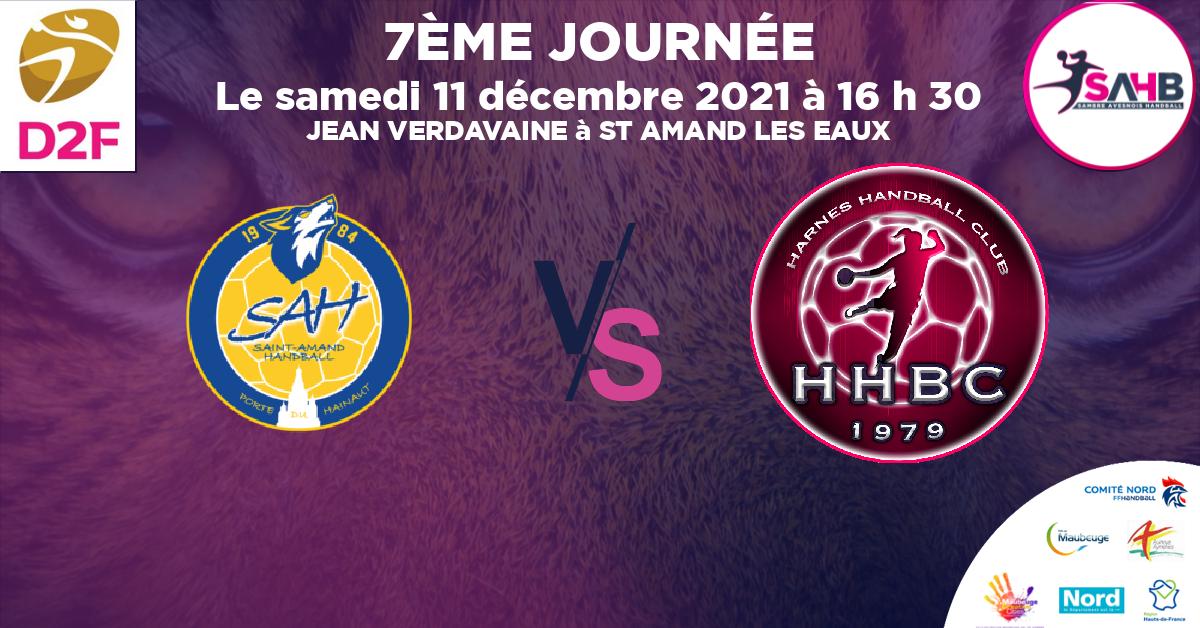 Moins de 18 ans Féminine - Région handball, ST AMAND LES EAUX VS HARNES - JEAN VERDAVAINE à ST AMAND LES EAUX à 16 h 30