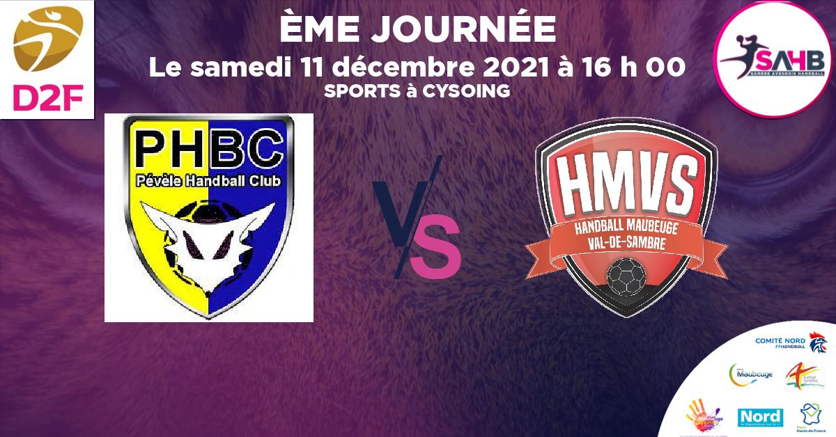 Moins de 13 ans Féminine - Département handball, PEVELE VS MAUBEUGE VAL DE SAMBRE - SPORTS à CYSOING à 16 h 00