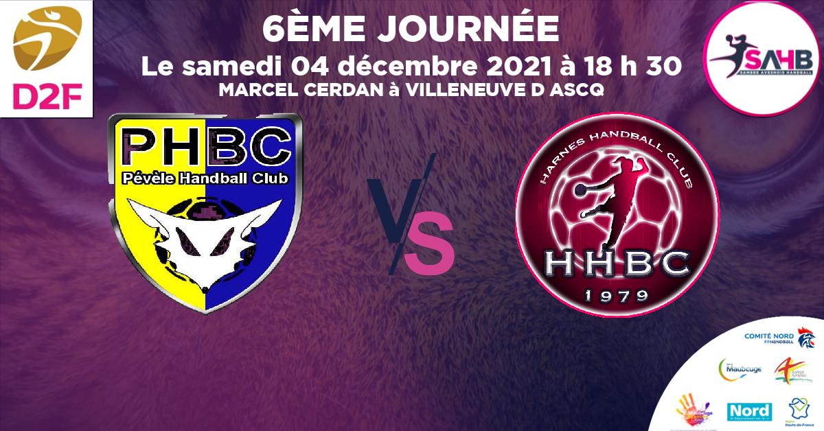 Nationale 3 féminine handball, VILLENEUVE D'ASCQ - PEVELE VS HARNES - MARCEL CERDAN à VILLENEUVE D ASCQ à 18 h 30