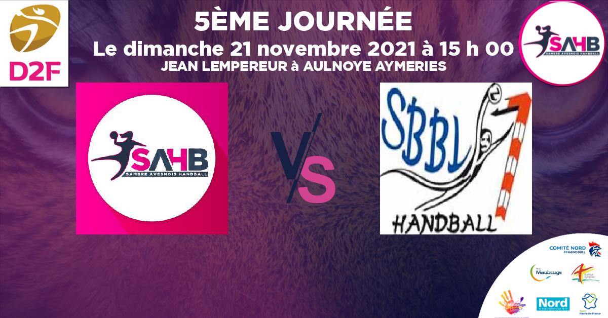 Moins de 18 ans Féminine - Région handball, SAMBRE AVESNOIS VS BRUAY LA BUISSIERE - JEAN LEMPEREUR à AULNOYE AYMERIES à 15 h 00