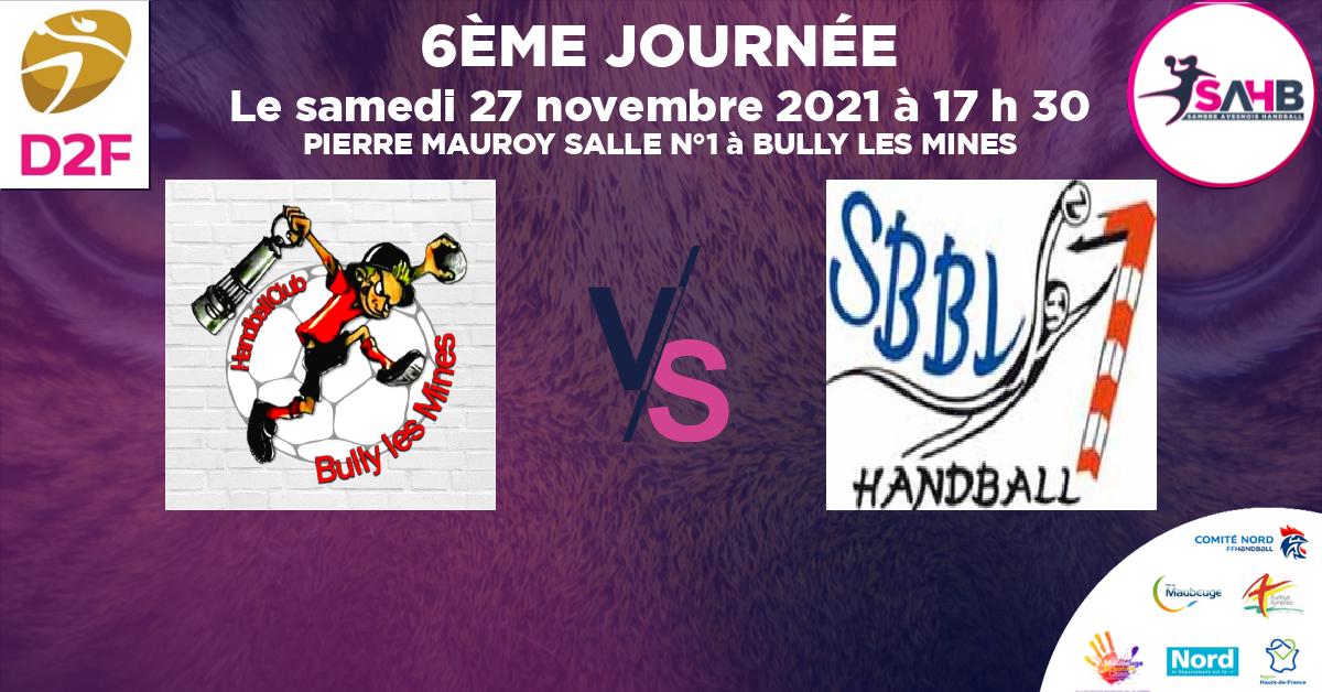 Moins de 18 ans Féminine - Région handball, BULLY LES MINES VS BRUAY LA BUISSIERE - PIERRE MAUROY SALLE N°1 à BULLY LES MINES à 17 h 30
