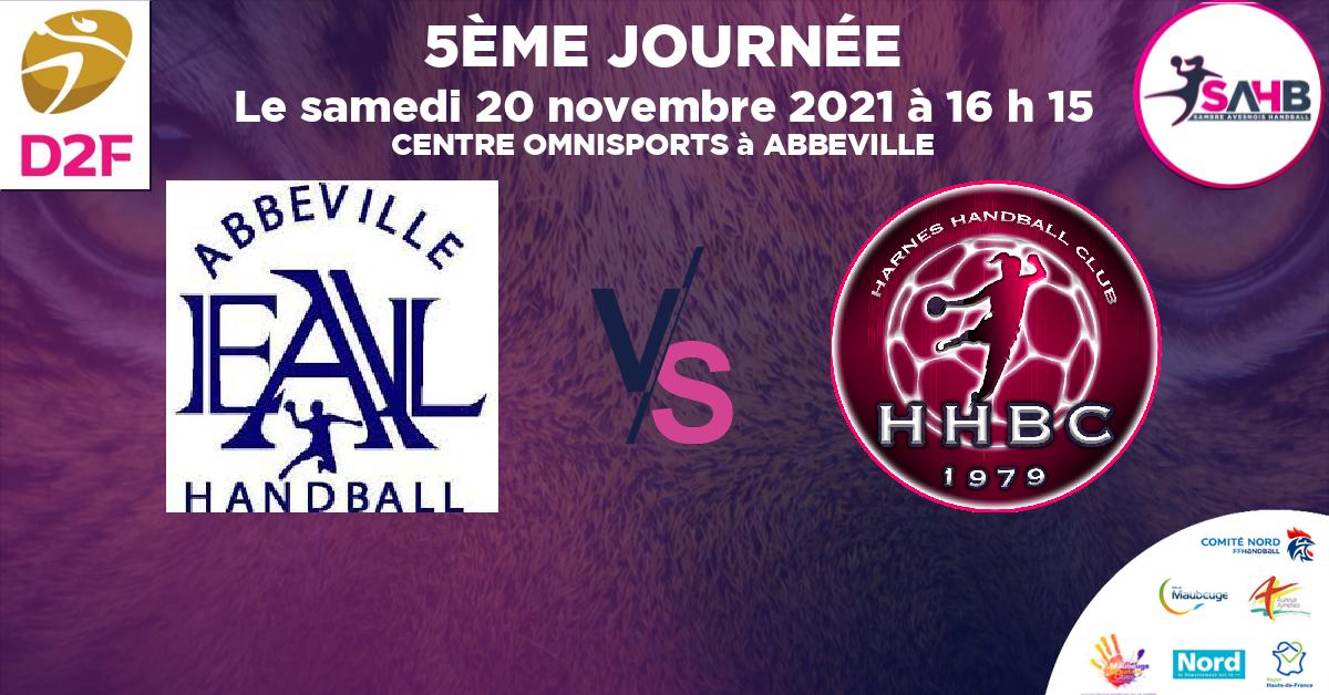Moins de 15 ans Féminine - Région handball, FEUQUIERES ST BLIMONT - ABBEVILLE VS HARNES - CENTRE OMNISPORTS à ABBEVILLE à 16 h 15