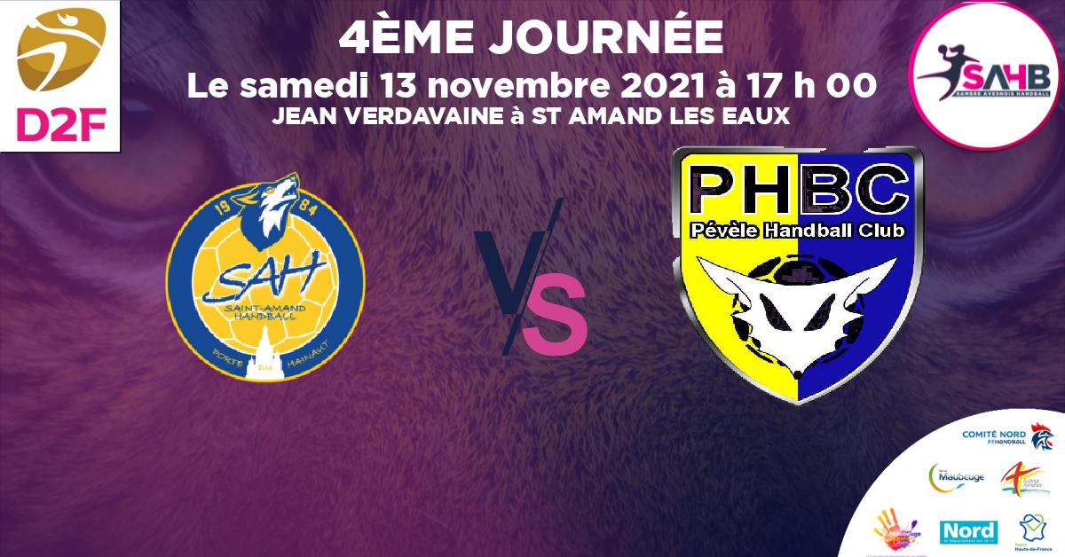 Moins de 15 ans Féminine - Région handball, ST AMAND LES EAUX VS VILLENEUVE D'ASCQ - PEVELE - JEAN VERDAVAINE à ST AMAND LES EAUX à 17 h 00