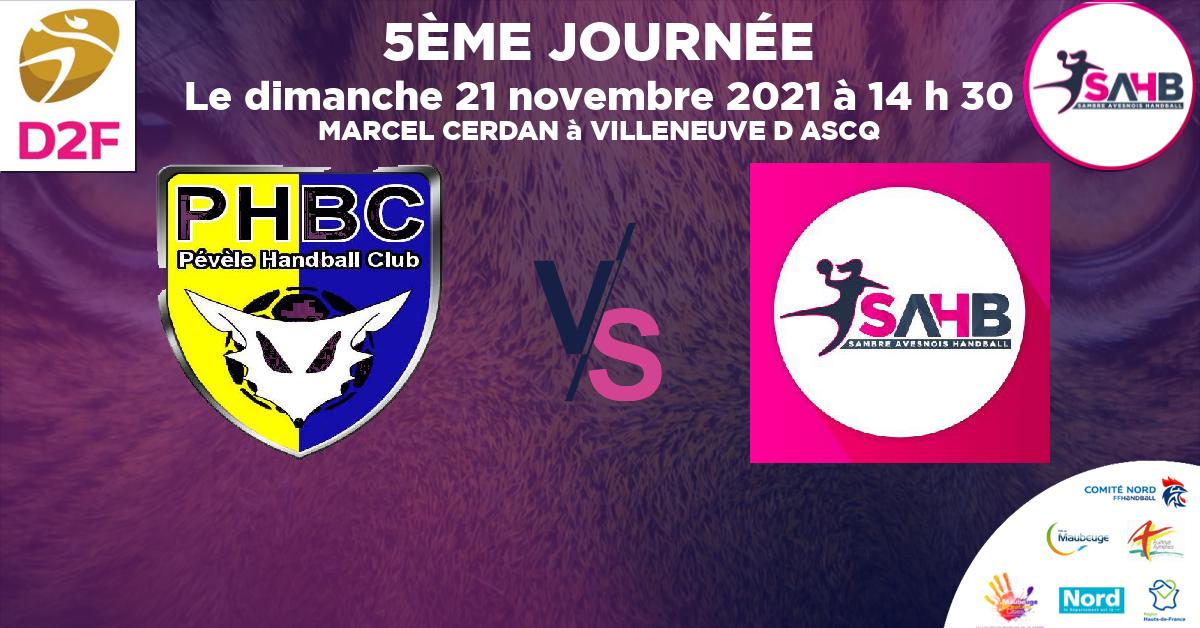 Moins de 15 ans Féminine - Région handball, VILLENEUVE D'ASCQ - PEVELE VS SAMBRE AVESNOIS - MARCEL CERDAN à VILLENEUVE D ASCQ à 14 h 30
