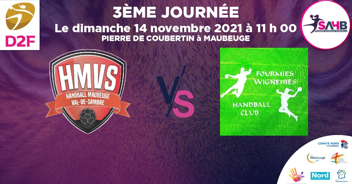Moins de 18 ans Féminine - Département handball, MAUBEUGE VAL DE SAMBRE VS FOURMIES - WIGNEHIES - PIERRE DE COUBERTIN à MAUBEUGE à 11 h 00