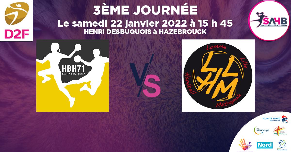 Moins de 15 ans Féminine - Région handball, HAZEBROUCK 71 VS LOMME - HENRI DESBUQUOIS à HAZEBROUCK à 15 h 45