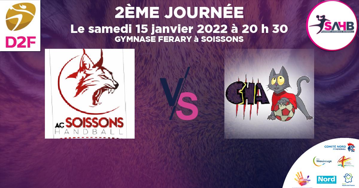 Nationale 3 féminine handball, SOISSONS VS AUCHEL - GYMNASE FERARY à SOISSONS à 20 h 30
