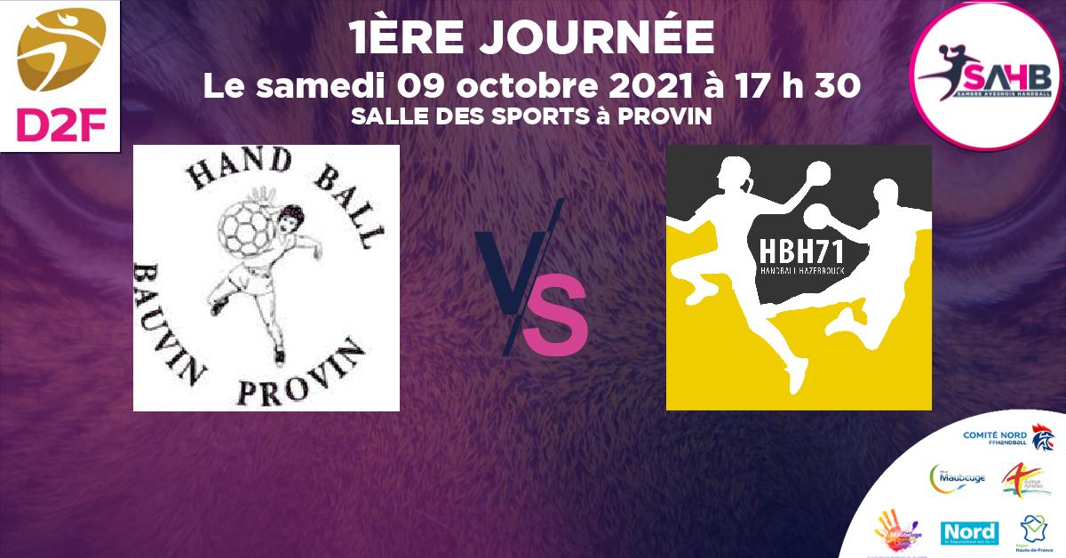 Moins de 18 ans Féminine - Département handball, BAUVIN - PROVIN VS HAZEBROUCK 71 - SALLE DES SPORTS à PROVIN à 17 h 30