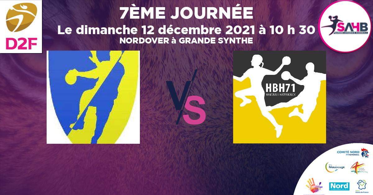 Moins de 18 ans Féminine - Département handball, GRANDE SYNTHE VS HAZEBROUCK 71 - NORDOVER à GRANDE SYNTHE à 10 h 30