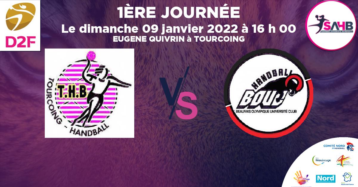 Nationale 3 féminine handball, TOURCOING VS BEAUVAIS - EUGENE QUIVRIN à TOURCOING à 16 h 00