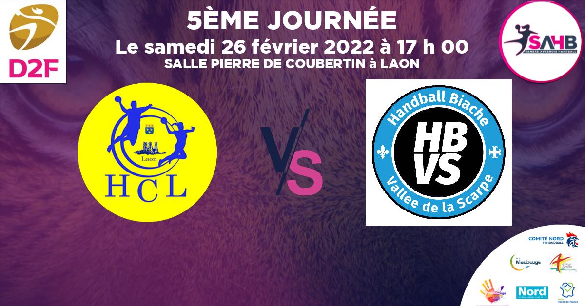Moins de 15 ans Féminine - Région handball, LAON VS BIACHE VALLEE SCARPE - SALLE PIERRE DE COUBERTIN à LAON à 17 h 00