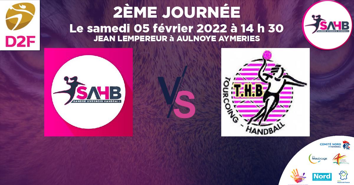 Moins de 15 ans Féminine - Région handball, SAMBRE AVESNOIS VS TOURCOING - JEAN LEMPEREUR à AULNOYE AYMERIES à 14 h 30