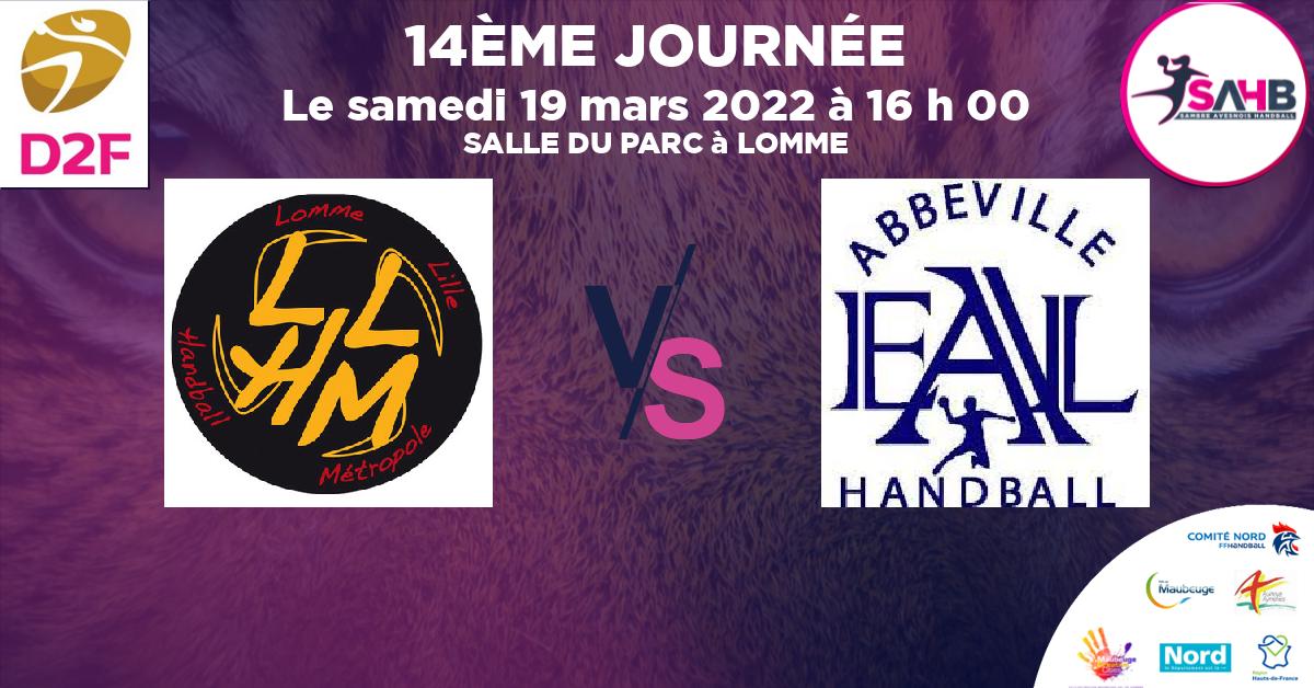 Moins de 15 ans Féminine - Région handball, LOMME VS FEUQUIERES ST BLIMONT - ABBEVILLE - SALLE DU PARC à LOMME à 16 h 00