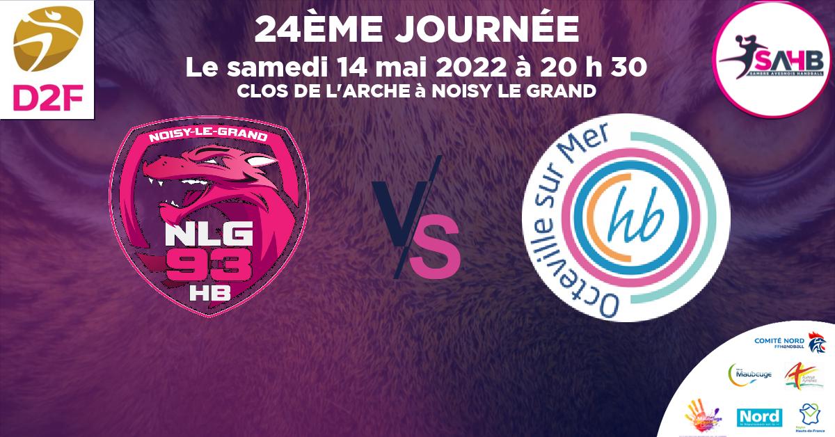 Division 2 Féminine handball, NOISY LE GRAND VS OCTEVILLE SUR MER - CLOS DE L'ARCHE à NOISY LE GRAND à 20 h 30