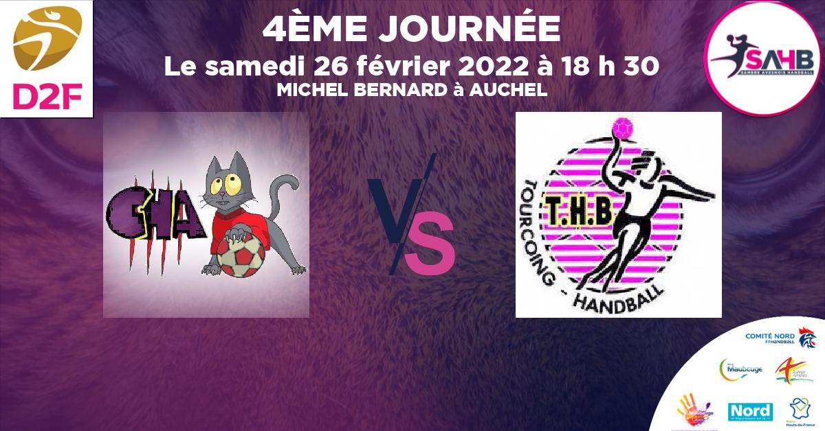 Nationale 3 féminine handball, AUCHEL VS TOURCOING - MICHEL BERNARD à AUCHEL à 18 h 30