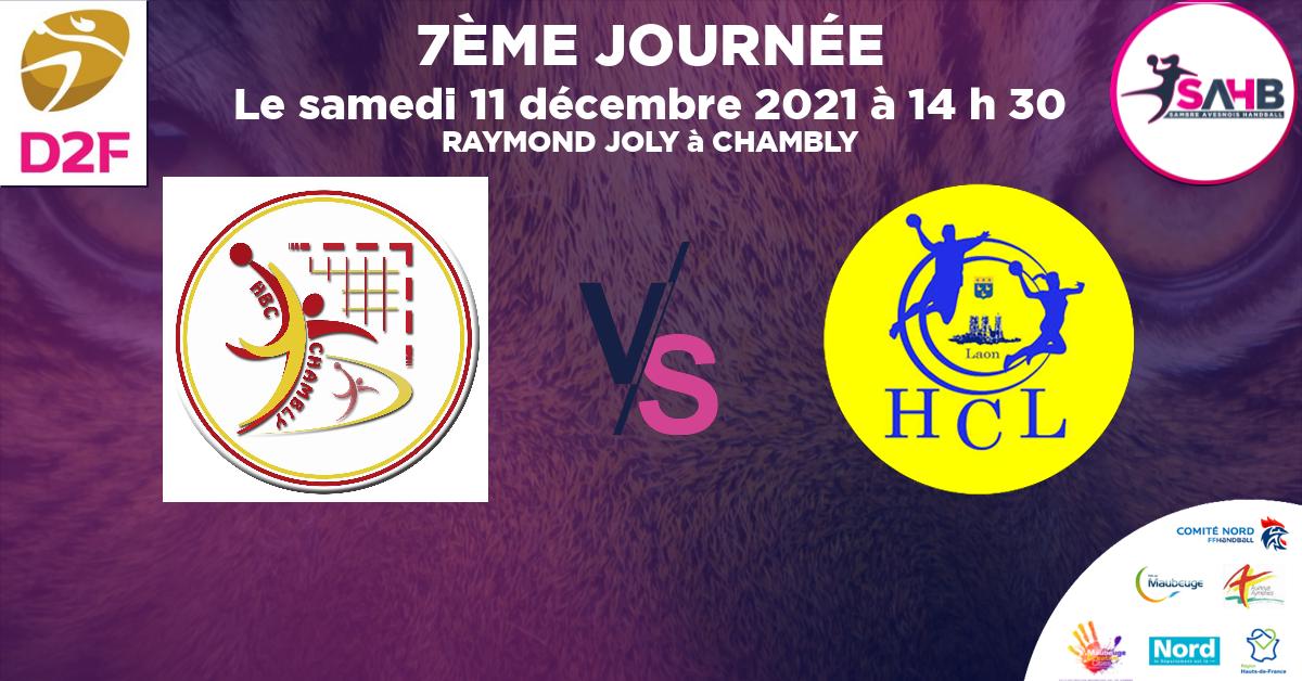 Moins de 18 ans Féminine - Région handball, CHAMBLY VS LAON - RAYMOND JOLY à CHAMBLY à 14 h 30