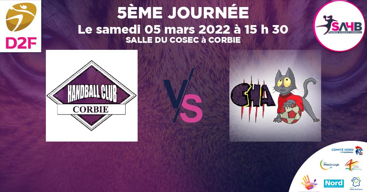 Moins de 18 ans Féminine - Région handball, CORBIE VS AUCHEL - SALLE DU COSEC à CORBIE à 15 h 30