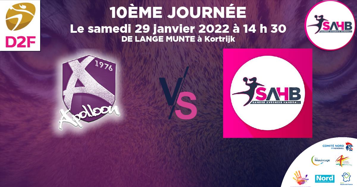 Moins de 18 ans Féminine - Département handball, COURTRAI VS SAMBRE AVESNOIS - DE LANGE MUNTE à Kortrijk à 14 h 30