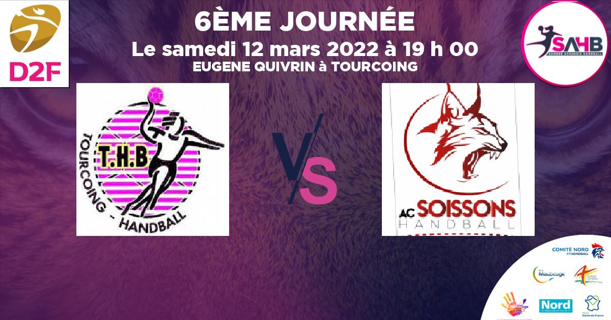 Nationale 3 féminine handball, TOURCOING VS SOISSONS - EUGENE QUIVRIN à TOURCOING à 19 h 00