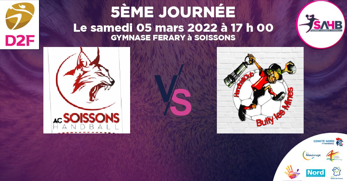Moins de 18 ans Féminine - Région handball, SOISSONS VS BULLY LES MINES - GYMNASE FERARY à SOISSONS à 17 h 00