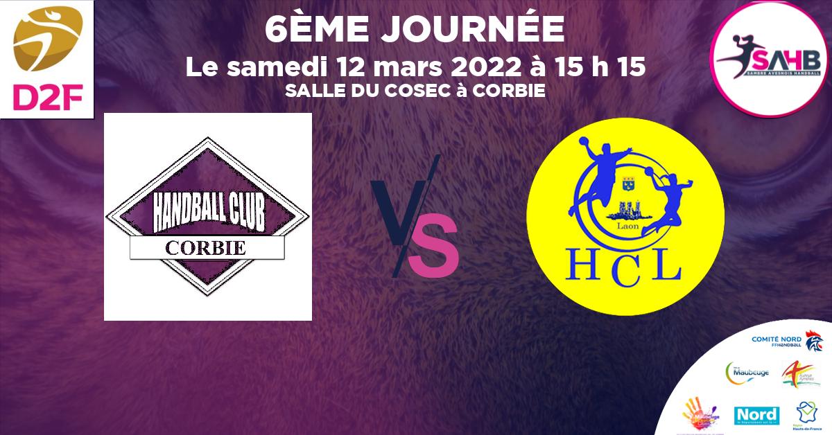 Moins de 15 ans Féminine - Région handball, CORBIE VS LAON - SALLE DU COSEC à CORBIE à 15 h 15