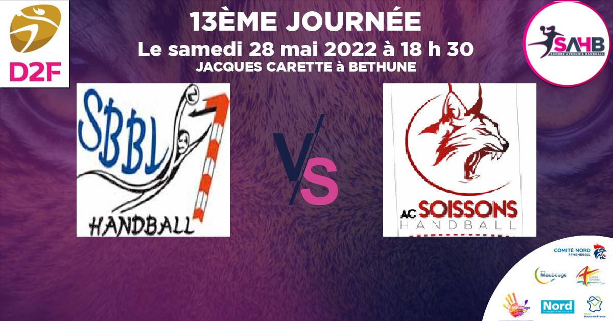 Moins de 18 ans Féminine - Région handball, BRUAY LA BUISSIERE VS SOISSONS - JACQUES CARETTE à BETHUNE à 18 h 30