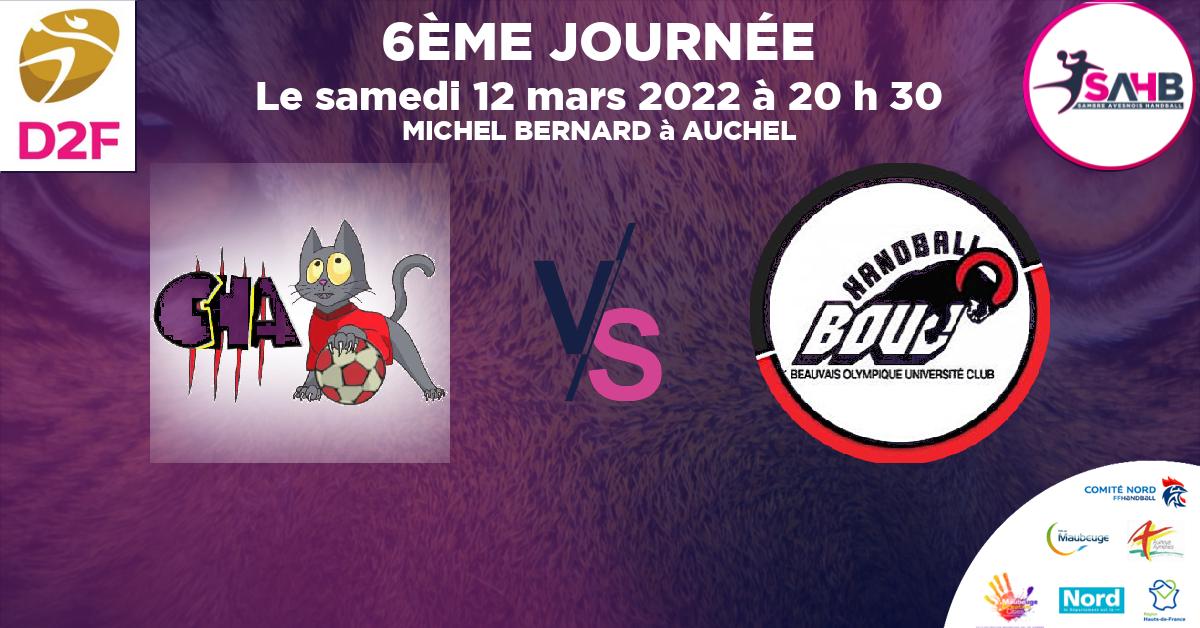 Nationale 3 féminine handball, AUCHEL VS BEAUVAIS - MICHEL BERNARD à AUCHEL à 20 h 30