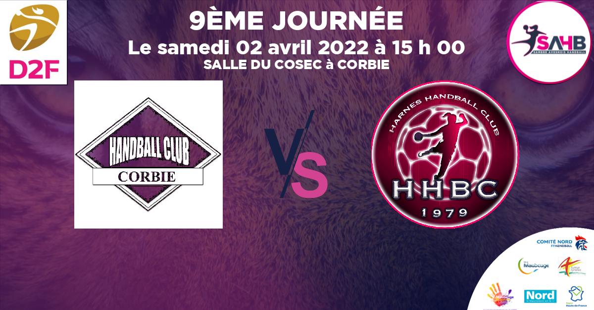 Moins de 15 ans Féminine - Région handball, CORBIE VS HARNES - SALLE DU COSEC à CORBIE à 15 h 00