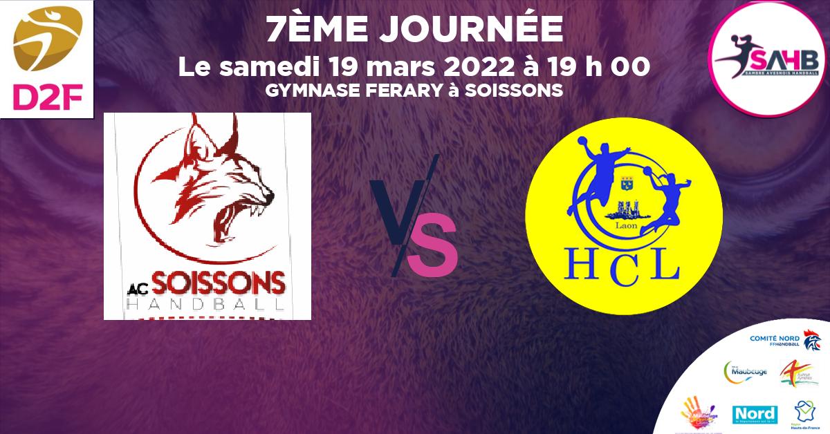 Nationale 3 féminine handball, SOISSONS VS LAON - GYMNASE FERARY à SOISSONS à 19 h 00