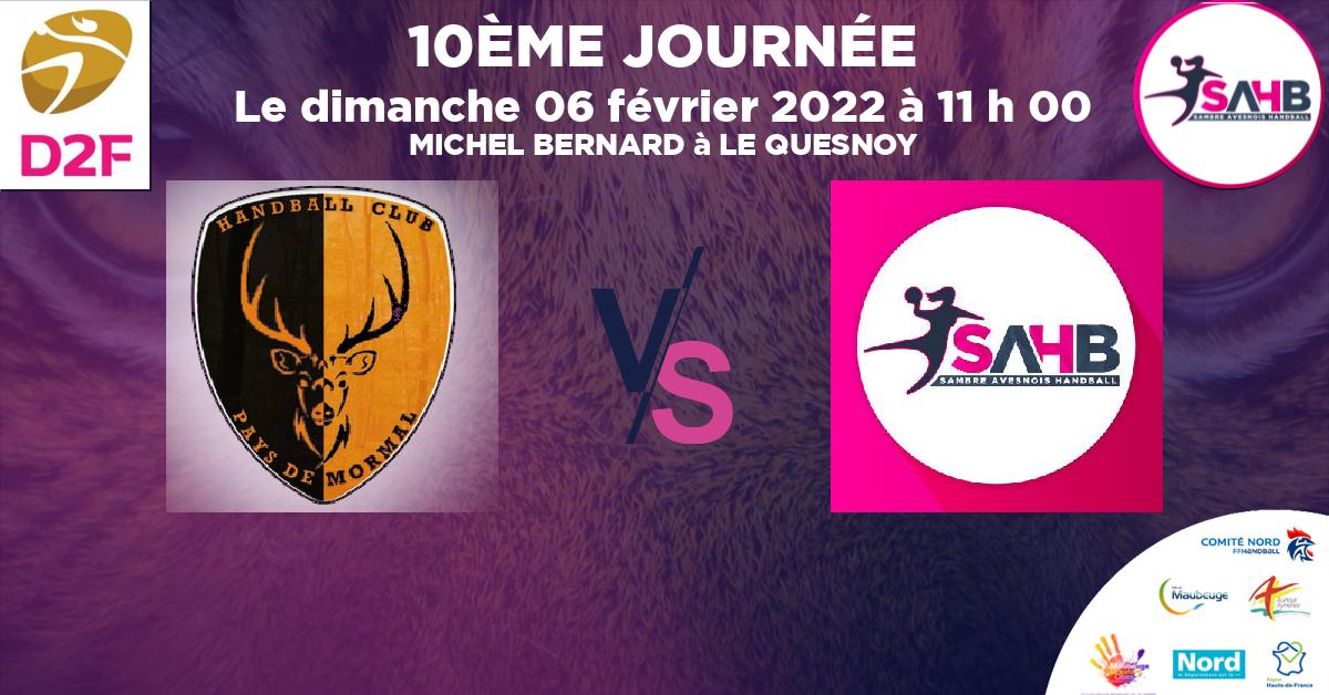Moins de 18 ans Masculin - Département handball, PAYS DE MORMAL VS SAMBRE AVESNOIS - MICHEL BERNARD à LE QUESNOY à 11 h 00