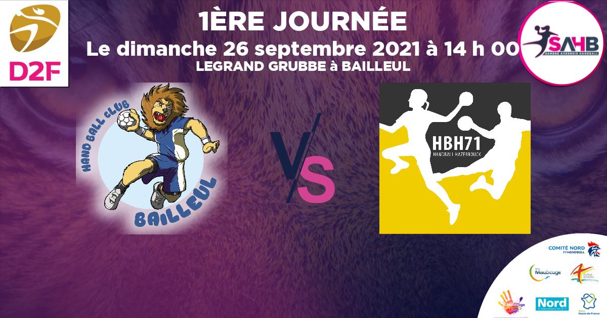 Moins de 15 ans Masculin - Département handball, BAILLEUL VS HAZEBROUCK 71 - LEGRAND GRUBBE à BAILLEUL à 14 h 00