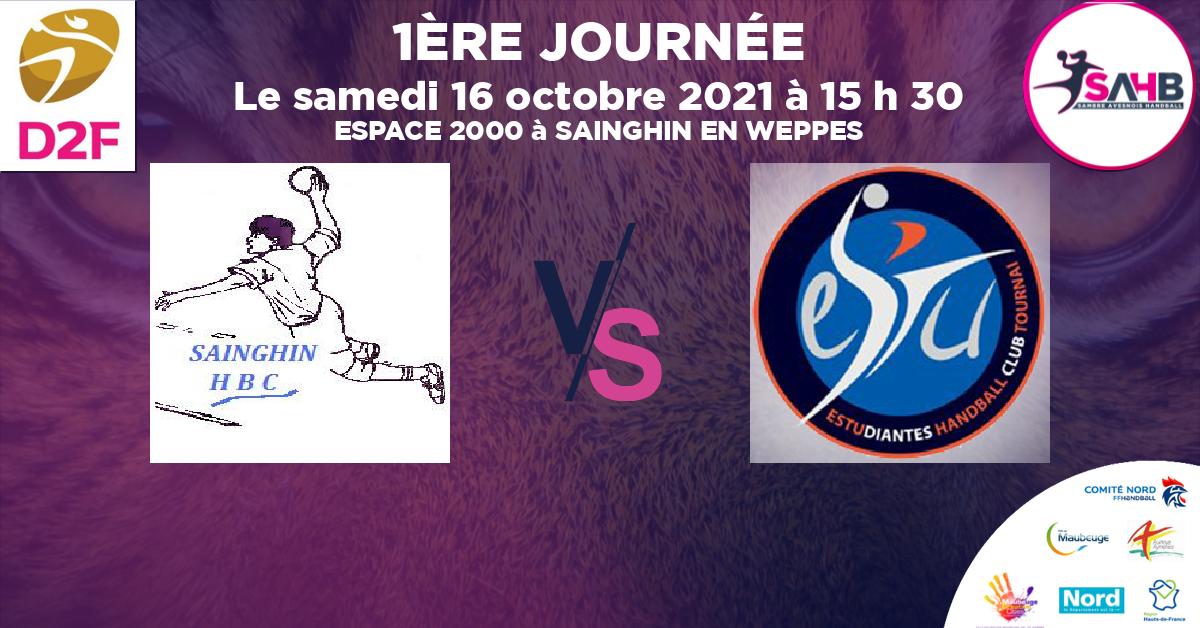 Moins de 15 ans Masculin - Département handball, SAINGHIN EN WEPPE VS TOURNAI - ESPACE 2000 à SAINGHIN EN WEPPES à 15 h 30