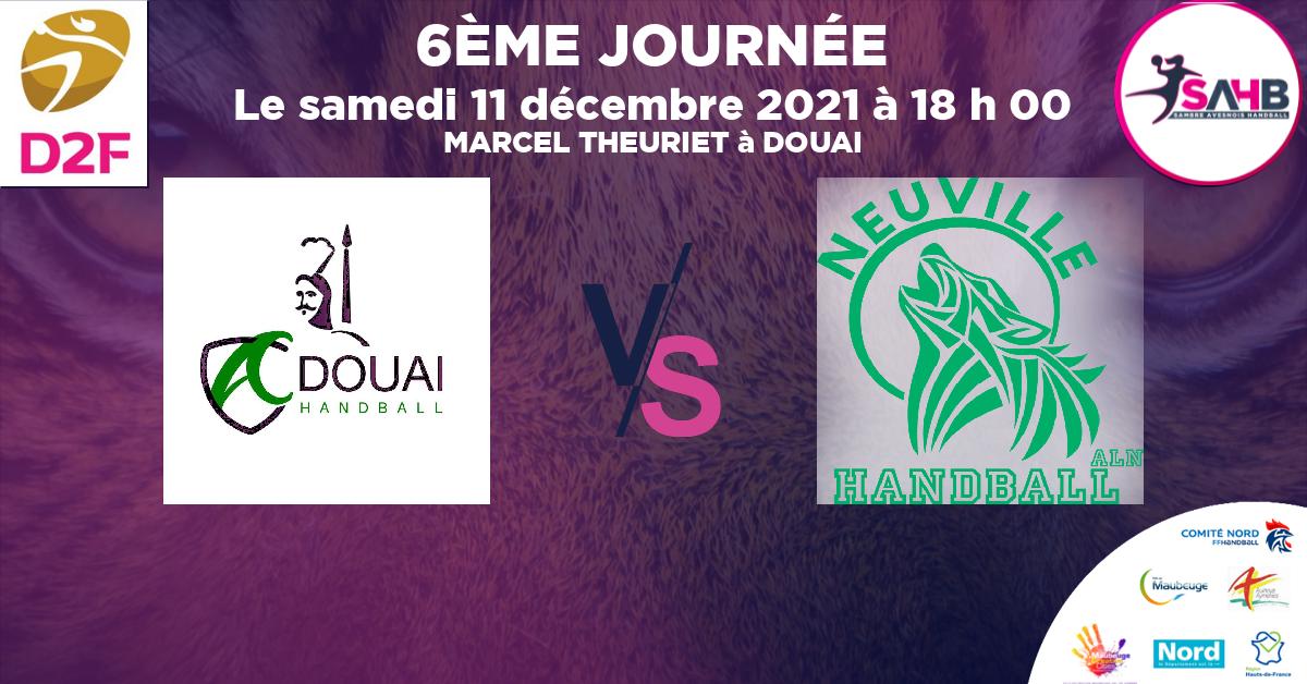 Moins de 15 ans Masculin - Département handball, DOUAI VS NEUVILLE EN FERRAIN - MARCEL THEURIET à DOUAI à 18 h 00