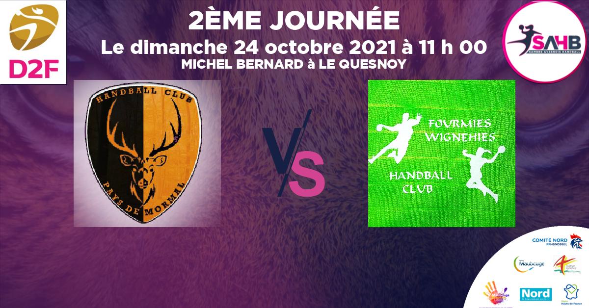 Moins de 15 ans Masculin - Département handball, PAYS DE MORMAL VS FOURMIES - WIGNEHIES - MICHEL BERNARD à LE QUESNOY à 11 h 00