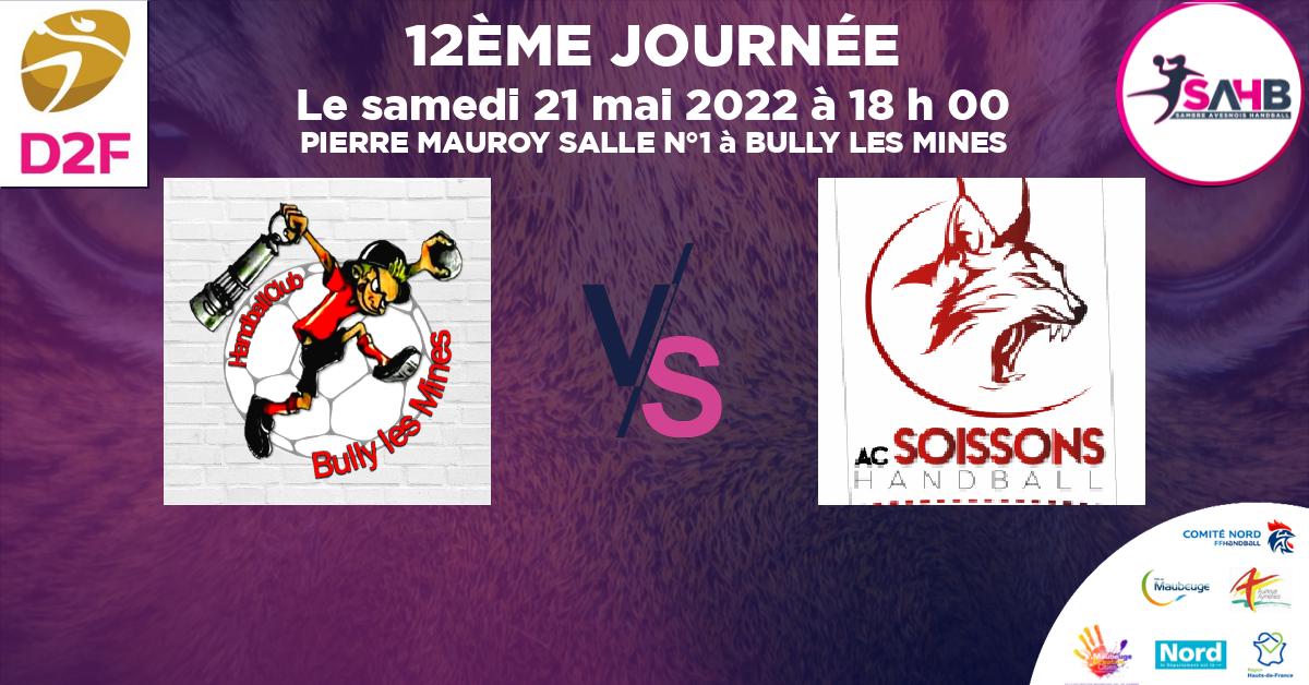 Moins de 18 ans Féminine - Région handball, BULLY LES MINES VS SOISSONS - PIERRE MAUROY SALLE N°1 à BULLY LES MINES à 18 h 00