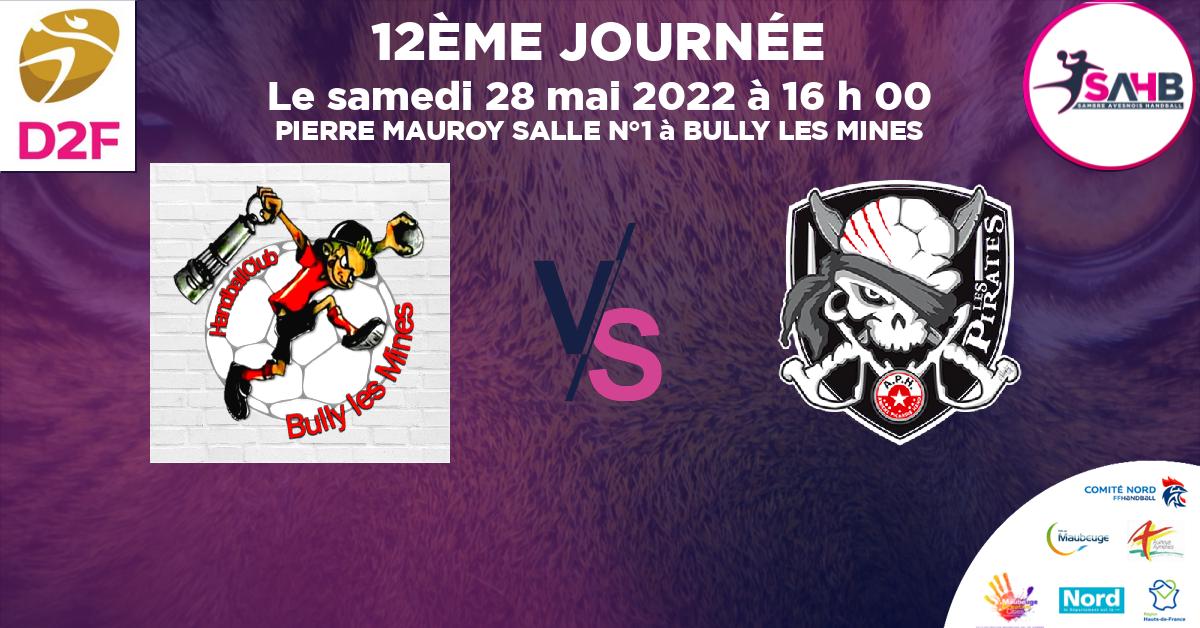 Moins de 15 ans Féminine - Région handball, BULLY LES MINES VS AMIENS PICARDIE - PIERRE MAUROY SALLE N°1 à BULLY LES MINES à 16 h 00