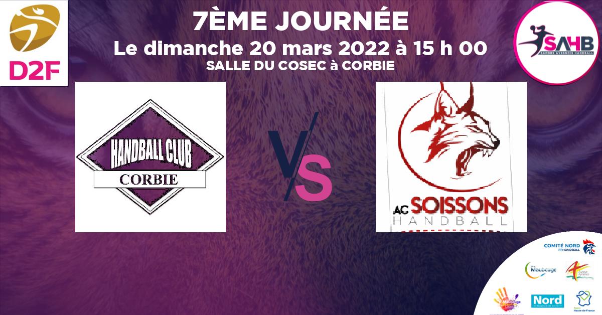 Moins de 18 ans Féminine - Région handball, CORBIE VS SOISSONS - SALLE DU COSEC à CORBIE à 15 h 00