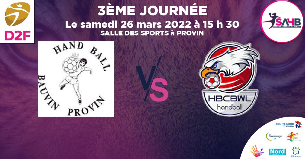 Moins de 18 ans Masculin - Département handball, BAUVIN - PROVIN VS BOUSBECQUE - WERVICQ - SALLE DES SPORTS à PROVIN à 15 h 30