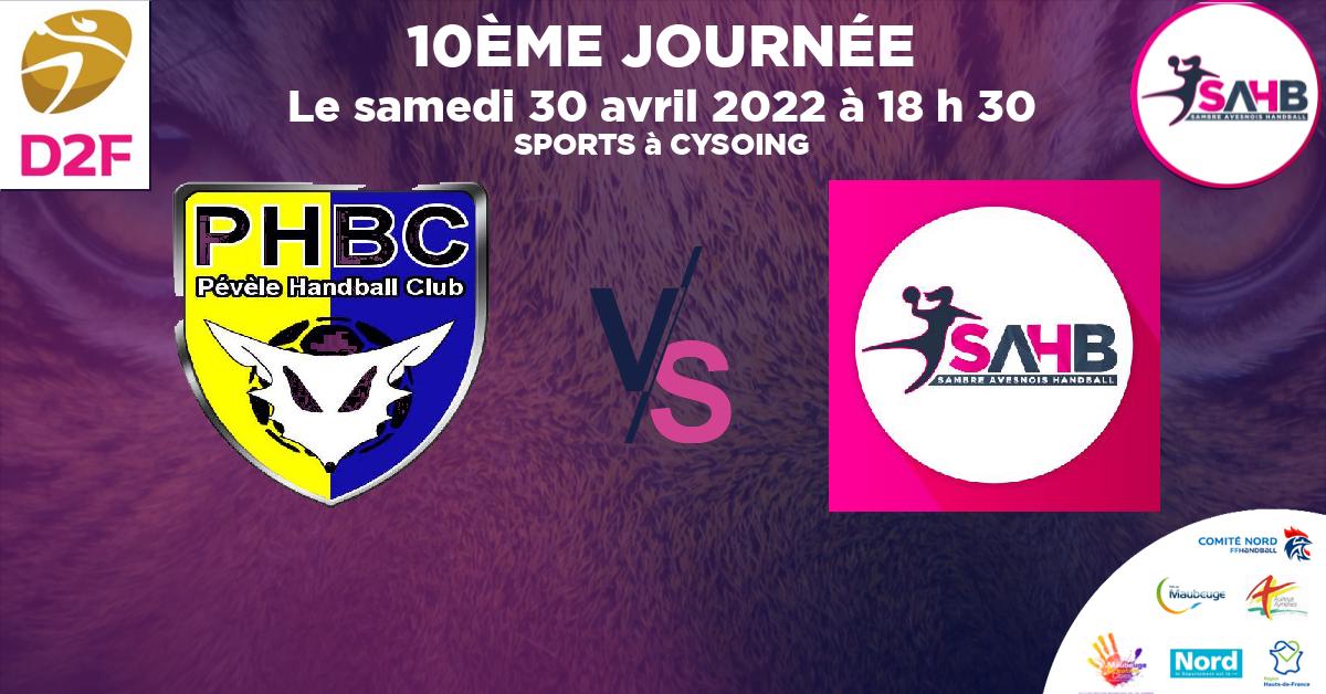 Nationale 3 féminine handball, VILLENEUVE D'ASCQ - PEVELE VS SAMBRE AVESNOIS - SPORTS à CYSOING à 18 h 30