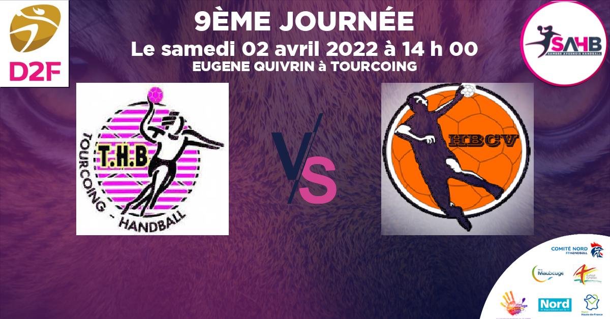 Nationale 3 féminine handball, TOURCOING VS VILLERS SAINT PAUL - EUGENE QUIVRIN à TOURCOING à 14 h 00