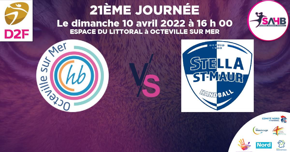 Division 2 Féminine handball, OCTEVILLE SUR MER VS STELLA SAINT-MAUR - ESPACE DU LITTORAL à OCTEVILLE SUR MER à 16 h 00