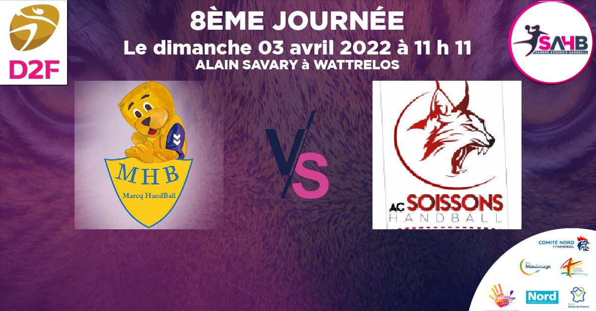Moins de 18 ans Féminine - Région handball, MARCQ - WATTRELOS VS SOISSONS - ALAIN SAVARY à WATTRELOS à 11 h 11